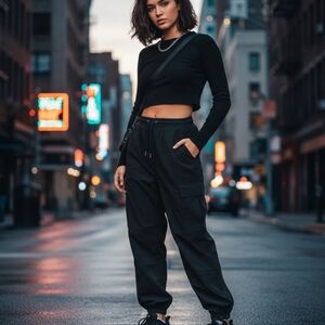 Abercrombie YPB Black Joggers